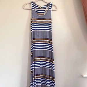 Form-Fitting Striped Maxi Dress